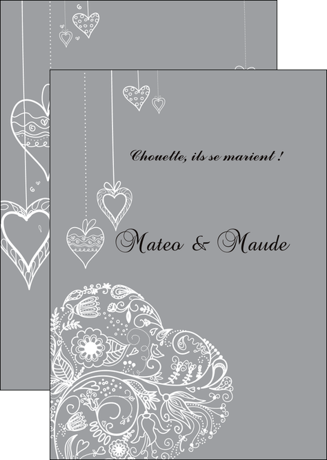 impression flyers coeur mariage alliance MID13921