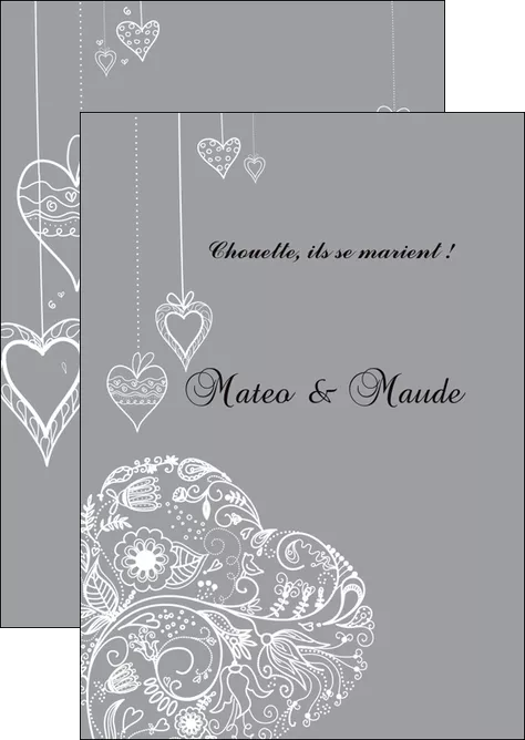 impression flyers coeur mariage alliance MLGI13921