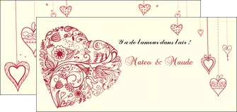 creer modele en ligne flyers coeur roses mariage MLIGLU14011