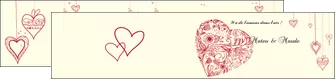 cree depliant 2 volets  4 pages  coeur roses mariage MLIGLU14013