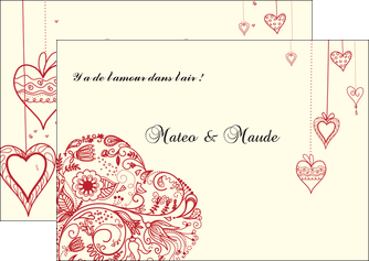 maquette en ligne a personnaliser flyers coeur roses mariage MLIGCH14015