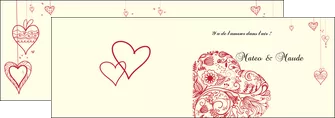 faire depliant 2 volets  4 pages  coeur roses mariage MLIGLU14017