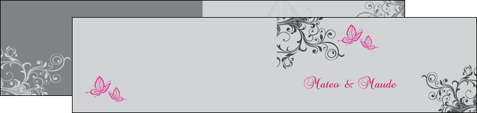 personnaliser modele de depliant 2 volets  4 pages  part de mariage floral gris carte de mariage en fleur MLIGCH14979