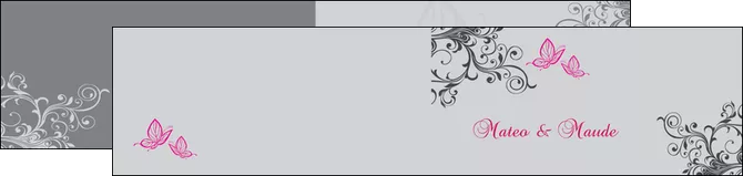 personnaliser modele de depliant 2 volets  4 pages  part de mariage floral gris carte de mariage en fleur MLIGLU14979