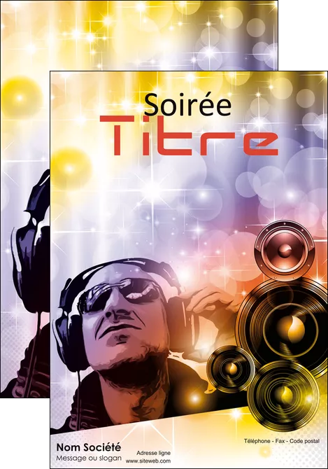 personnaliser maquette affiche discotheque et night club son musique casque MLIGLU15989