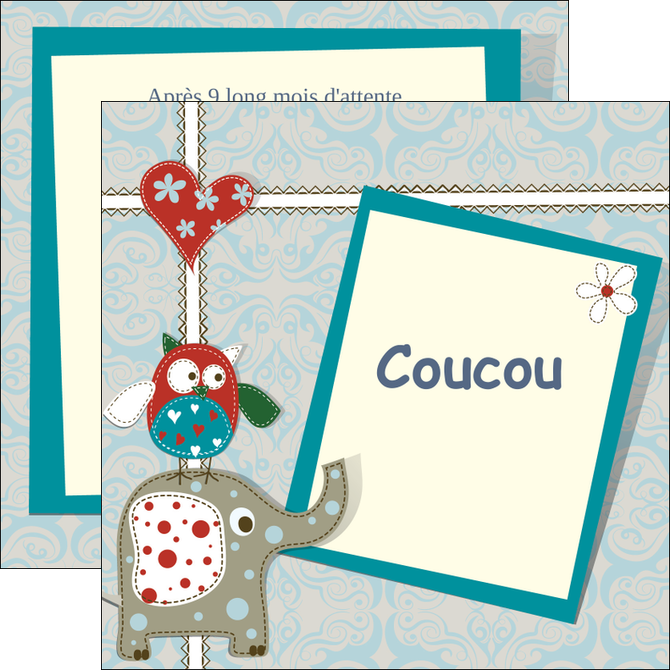 impression flyers chouette dessin elephant MIF16045