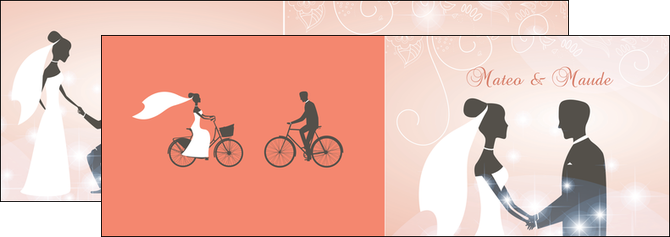maquette en ligne a personnaliser depliant 2 volets  4 pages  baiser bicyclette cadre MLGI16161