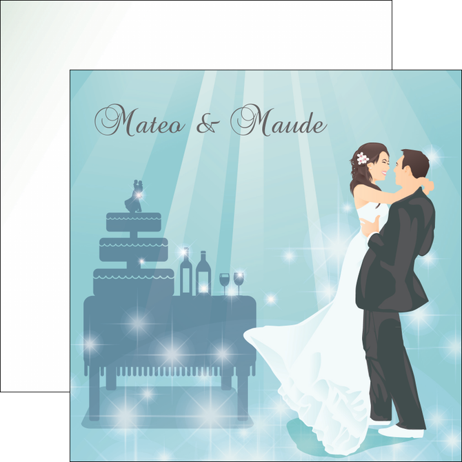 personnaliser maquette flyers mariage marier marie MIDCH16651