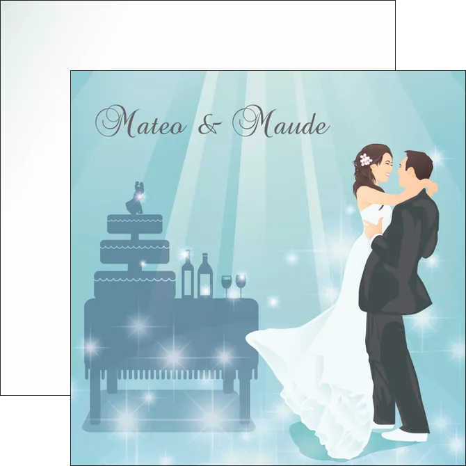 personnaliser maquette flyers mariage marier marie MIFLU16651