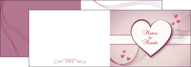 modele en ligne depliant 2 volets  4 pages  coeur mariage alliance MLGI17481