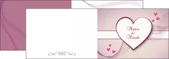 modele en ligne depliant 2 volets  4 pages  coeur mariage alliance MLGI17481