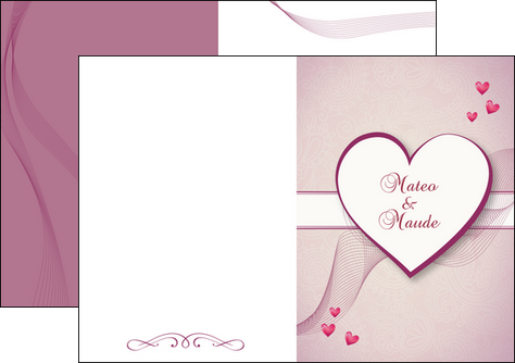 faire depliant 2 volets  4 pages  coeur mariage alliance MLGI17483