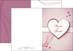 faire depliant 2 volets  4 pages  coeur mariage alliance MLGI17483