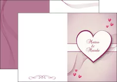 faire depliant 2 volets  4 pages  coeur mariage alliance MLGI17483