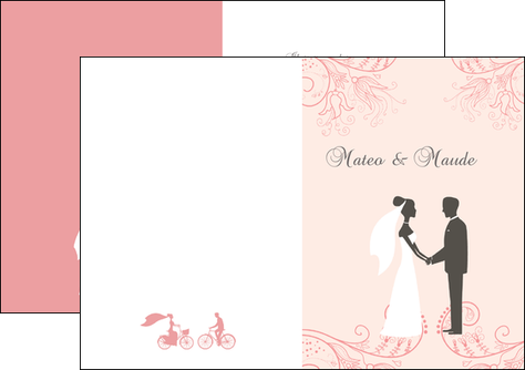creer modele en ligne depliant 2 volets  4 pages  mariage faire part mariage faire part de mariage MLGI17495