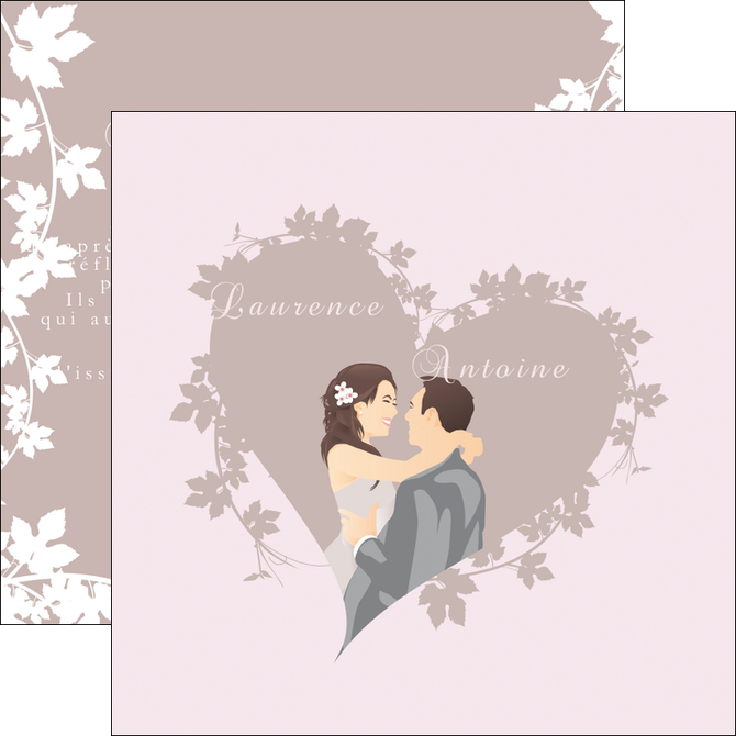 creation graphique en ligne flyers mariage carte mariage carte  de mariage MIFBE17675