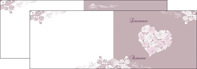 personnaliser modele de depliant 2 volets  4 pages  mariage coeur    mariage carte mariage MLGI17749