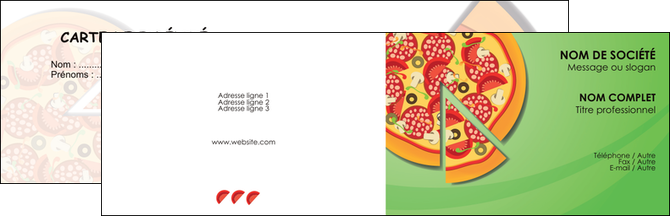 imprimer carte de visite pizzeria et restaurant italien pizza portions de pizza plateau de pizza MIF18287