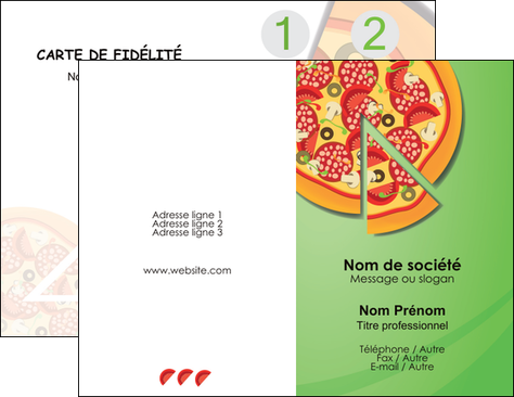 creer modele en ligne carte de visite pizzeria et restaurant italien pizza portions de pizza plateau de pizza MIFBE18289