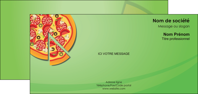 modele en ligne carte de correspondance pizzeria et restaurant italien pizza portions de pizza plateau de pizza MLIGCH18293