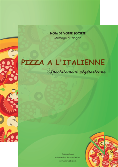 personnaliser maquette flyers pizzeria et restaurant italien pizza portions de pizza plateau de pizza MID18297