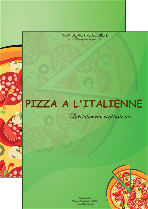 imprimerie affiche pizzeria et restaurant italien pizza portions de pizza plateau de pizza MIFCH18299