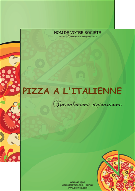 imprimer affiche pizzeria et restaurant italien pizza portions de pizza plateau de pizza MIF18301