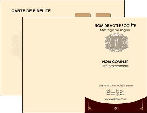 personnaliser modele de carte de visite restaurant restaurant restauration carterestaurant MIF18309