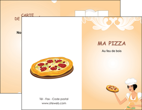 exemple carte de visite pizzeria et restaurant italien pizza portions de pizza plateau de pizza MIFCH18389