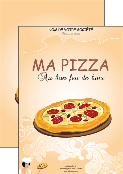 imprimer affiche pizzeria et restaurant italien pizza portions de pizza plateau de pizza MFLUOO18399