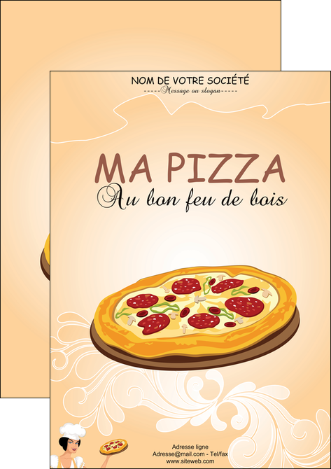 impression affiche pizzeria et restaurant italien pizza portions de pizza plateau de pizza MFLUOO18401