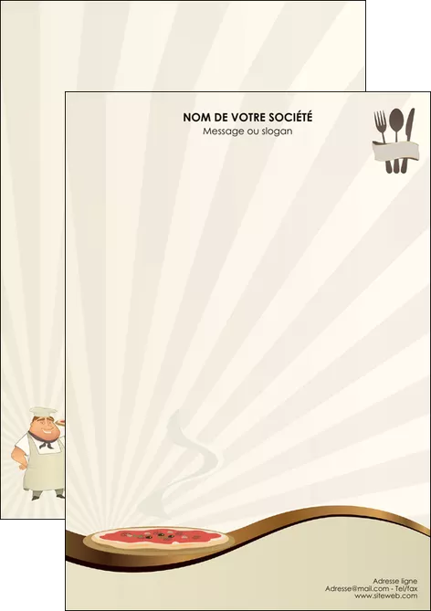 realiser flyers pizzeria et restaurant italien pizza portions de pizza plateau de pizza MIFCH18437
