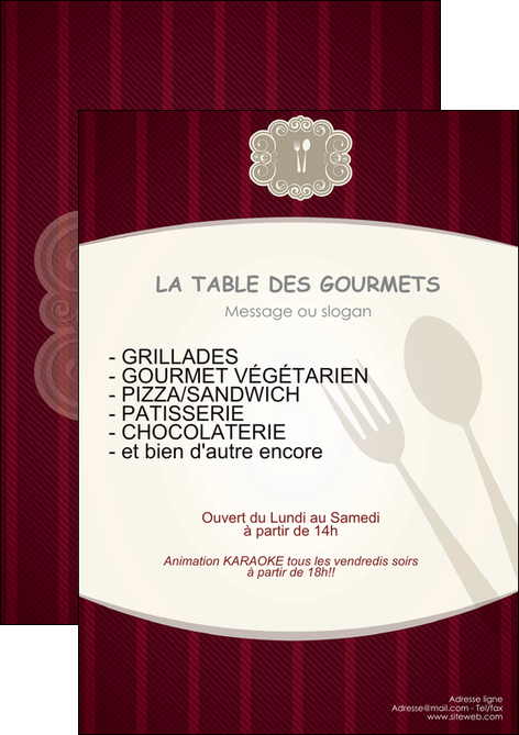 exemple flyers restaurant restaurant restauration menu carte restaurant MLGI18493