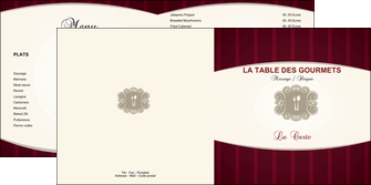 maquette en ligne a personnaliser depliant 2 volets  4 pages  restaurant restaurant restauration menu carte restaurant MIDBE18499