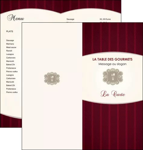 impression depliant 2 volets  4 pages  restaurant restaurant restauration menu carte restaurant MID18507