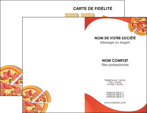 impression carte de visite pizzeria et restaurant italien pizza portions de pizza plateau de pizza MIFLU18535