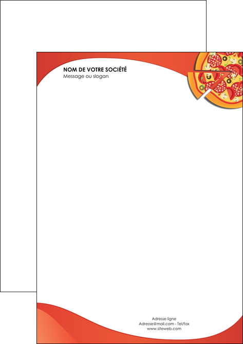 creer modele en ligne tete de lettre pizzeria et restaurant italien pizza portions de pizza plateau de pizza MIFBE18541