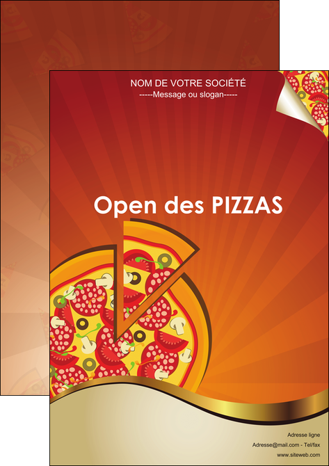 faire affiche pizzeria et restaurant italien pizza portions de pizza plateau de pizza MIS18553