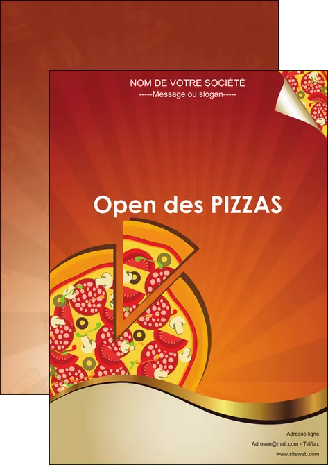 faire affiche pizzeria et restaurant italien pizza portions de pizza plateau de pizza MIFCH18553