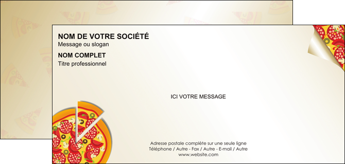 faire modele a imprimer carte de correspondance pizzeria et restaurant italien pizza portions de pizza plateau de pizza MMIF18563