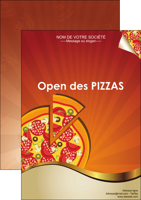 exemple affiche pizzeria et restaurant italien pizza portions de pizza plateau de pizza MLIGCH18571