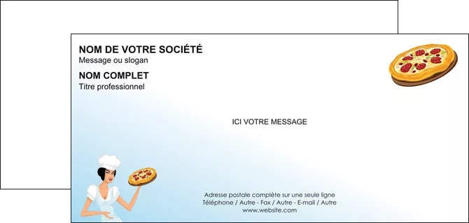 cree carte de correspondance pizzeria et restaurant italien pizza portions de pizza plateau de pizza MIFBE18605