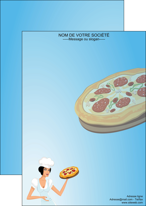 impression affiche pizzeria et restaurant italien pizza portions de pizza plateau de pizza MIFCH18613