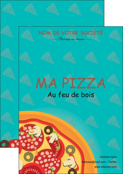 personnaliser maquette flyers sandwicherie et fast food pizza portions de pizza plateau de pizza MIFBE18621