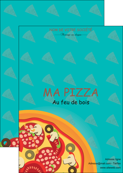 modele affiche sandwicherie et fast food pizza portions de pizza plateau de pizza MIFBE18625