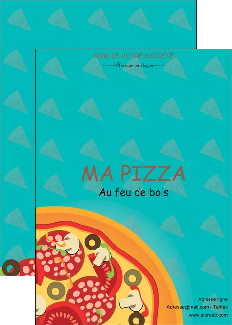 modele affiche sandwicherie et fast food pizza portions de pizza plateau de pizza MLGI18625