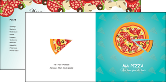 faire modele a imprimer depliant 2 volets  4 pages  sandwicherie et fast food pizza portions de pizza plateau de pizza MIS18629