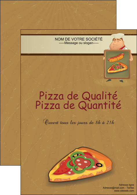modele en ligne affiche sandwicherie et fast food pizza portions de pizza plateau de pizza MIF18887