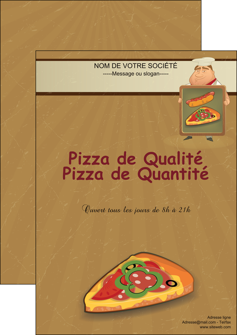 personnaliser maquette affiche sandwicherie et fast food pizza portions de pizza plateau de pizza MIDLU18889