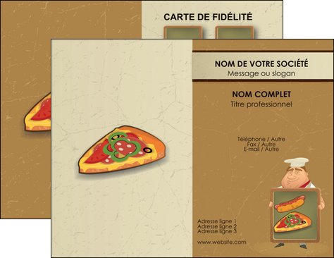 personnaliser modele de carte de visite sandwicherie et fast food pizza portions de pizza plateau de pizza MIFCH18895